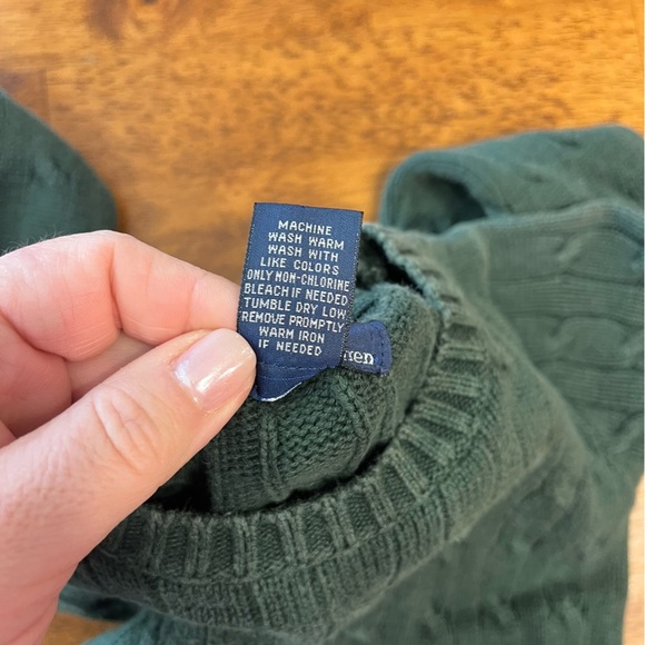 Polo Ralph Lauren Green Cable Knit Sweater boys size 4 - Picture 3 of 4